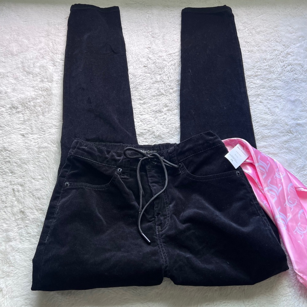 Juicy Couture Newport Skinny Black Corduroy Pants JC192-SKNY Women Size 25 NWT